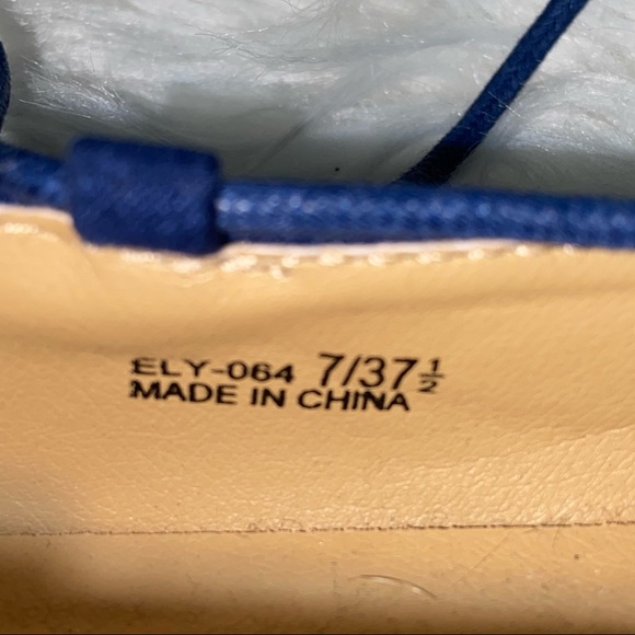 NWOT Laundry List Lace Up Pointed Toe Blue Flats - Picture 7 of 7